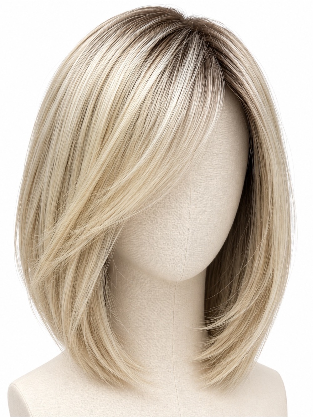 Ellen Wille Perucci Blonde Rooted Bob Wig Adjustable Cap w/ Box + Extras